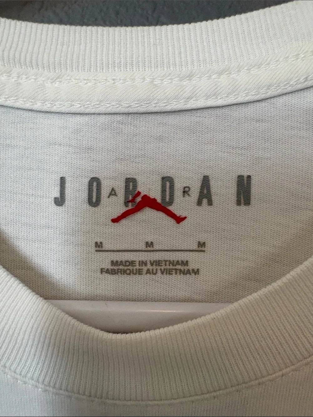 Jordan Cream Short-Sleeve T-Shirt with Multicolor Chest Logo
